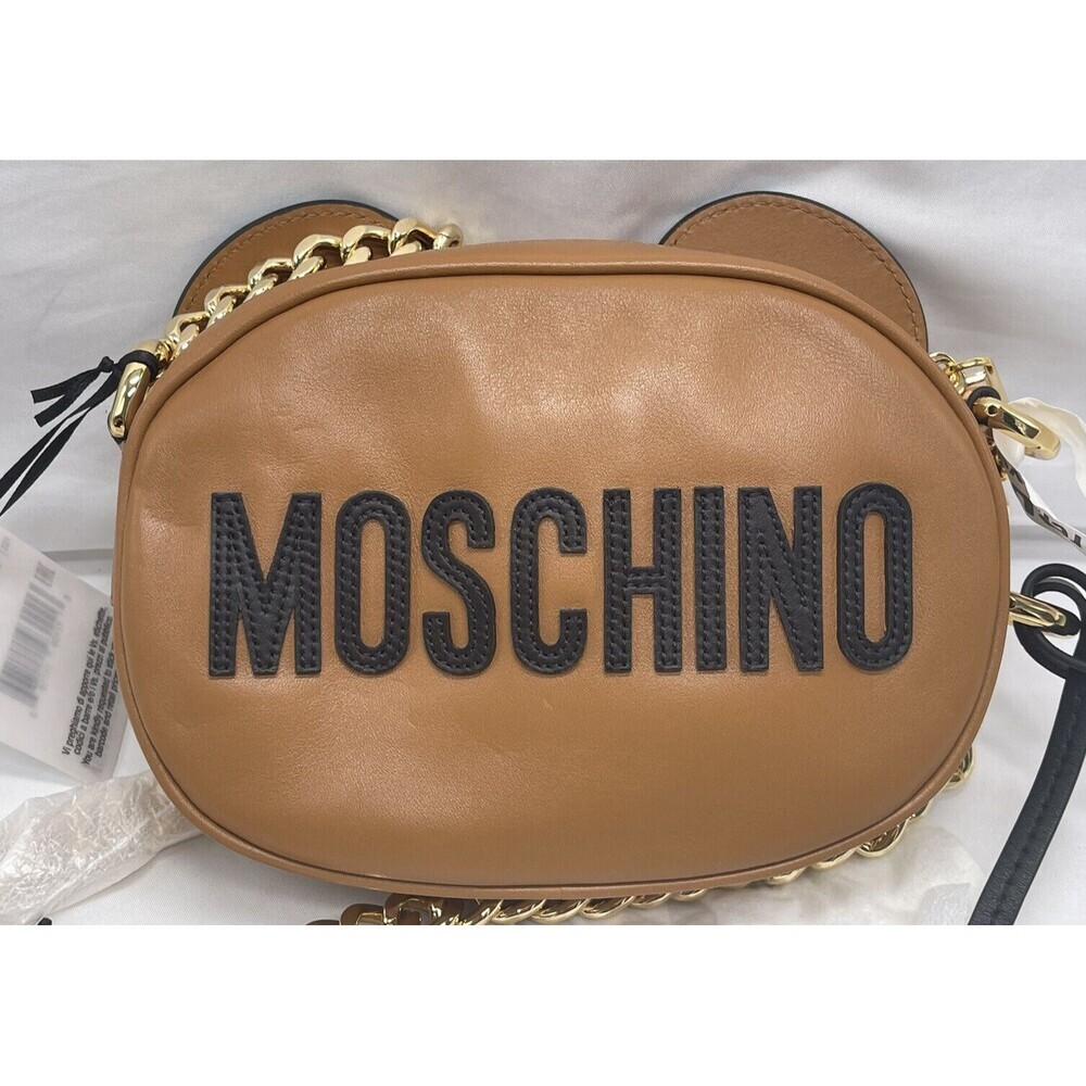 Moschino Teddy Bear Face Leather Shoulder Bag New - Picture 11 of 16